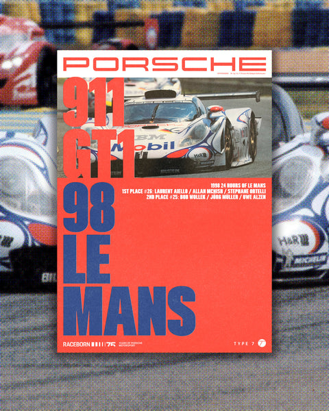 75 Years of Porsche Motorsport: 911 GT1 Le Mans Poster