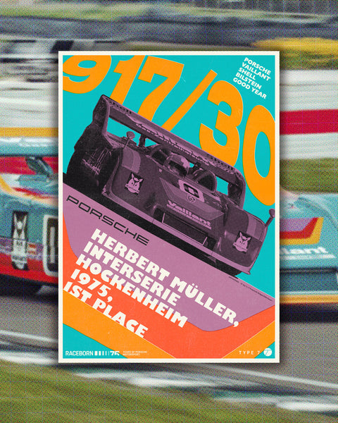 75 Years of Porsche Motorsport: 917/30 Hockenheim Poster