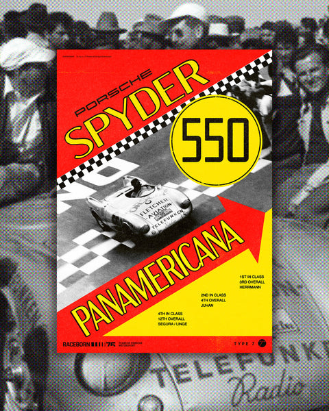75 Years of Porsche Motorsport: 550 Spyder Panamericana Poster