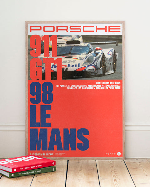 75 Years of Porsche Motorsport: 911 GT1 Le Mans Poster